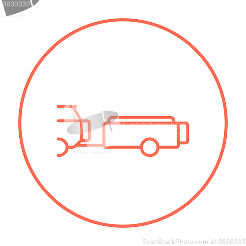 Image of Car with trailer line icon.