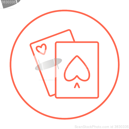 Image of Playing cards line icon.