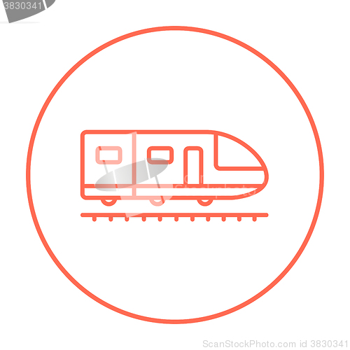 Image of Modern high speed train line icon.