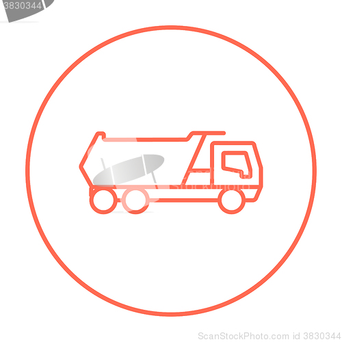 Image of Dump truck line icon.