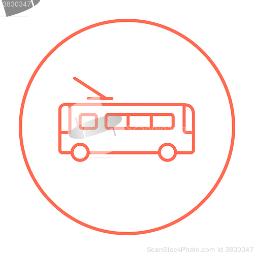 Image of Trolleybus line icon.