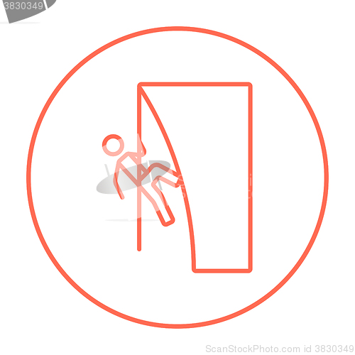 Image of Rock climber line icon.