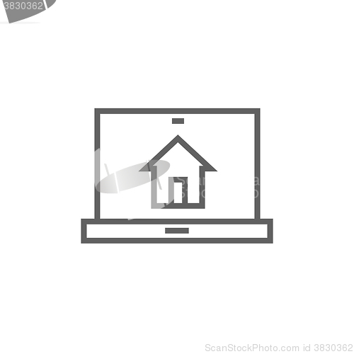 Image of Smart house technology line icon.