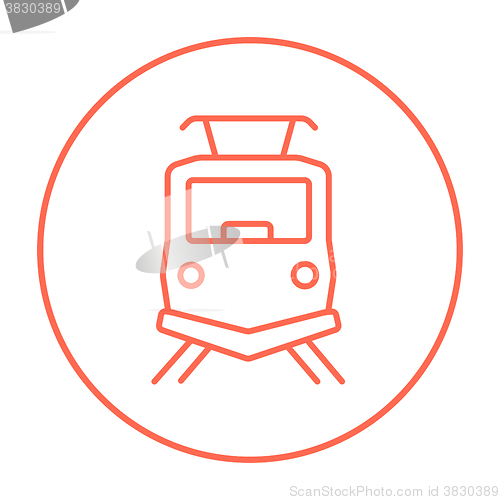 Image of Front view of train line icon.