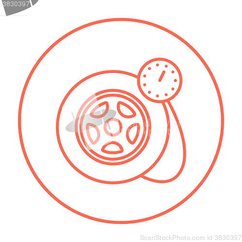 Image of Pressure gauge tyre  line icon.