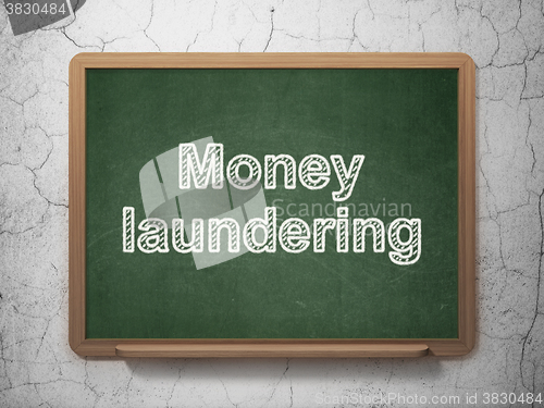 Image of Money concept: Money Laundering on chalkboard background