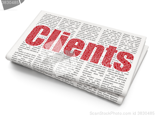 Image of Business concept: Clients on Newspaper background