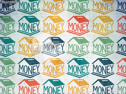 Image of Money concept: Money Box icons on Digital Paper background