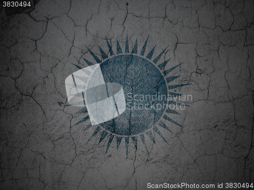 Image of Tourism concept: Sun on grunge wall background
