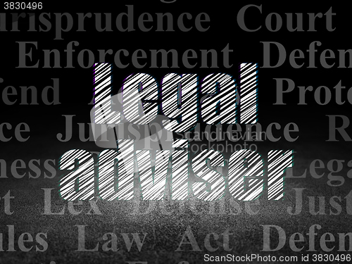 Image of Law concept: Legal Adviser in grunge dark room