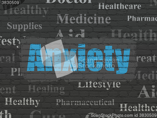 Image of Health concept: Anxiety on wall background