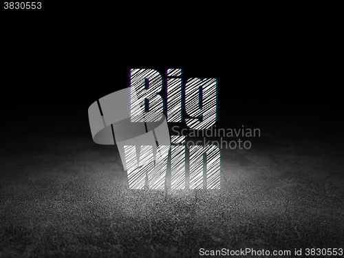 Image of Business concept: Big Win in grunge dark room