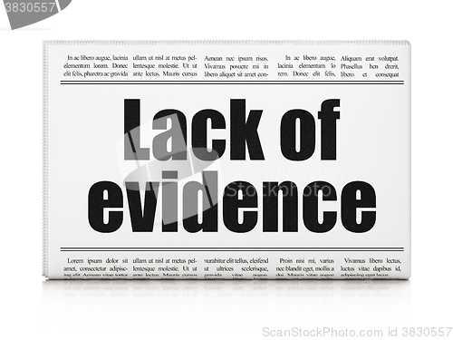 Image of Law concept: newspaper headline Lack Of Evidence