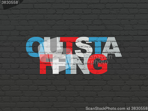 Image of Business concept: Outstaffing on wall background