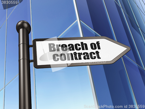 Image of Law concept: sign Breach Of Contract on Building background