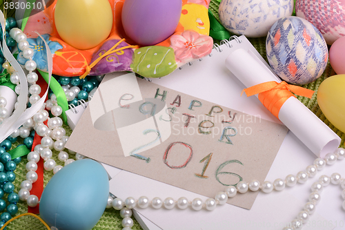Image of Easter background with Easter eggs