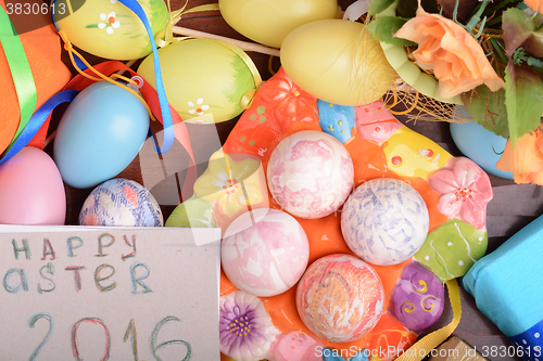 Image of Easter decoration with eggs