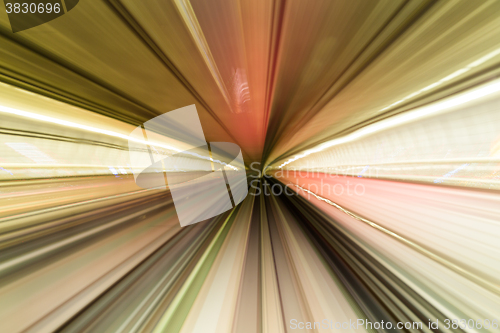 Image of Train moving in tunnel