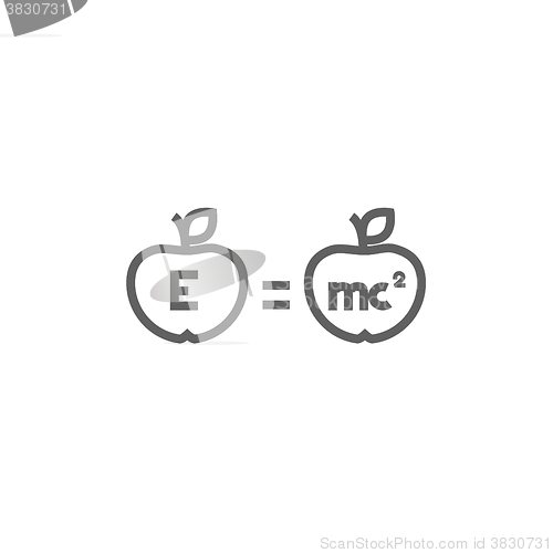 Image of Two apples with formulae line icon.