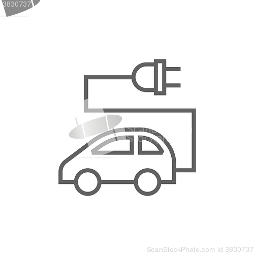 Image of Electric car line icon.