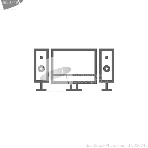 Image of  Home cinema system line icon.