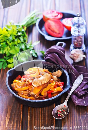 Image of fried vegetables with meat