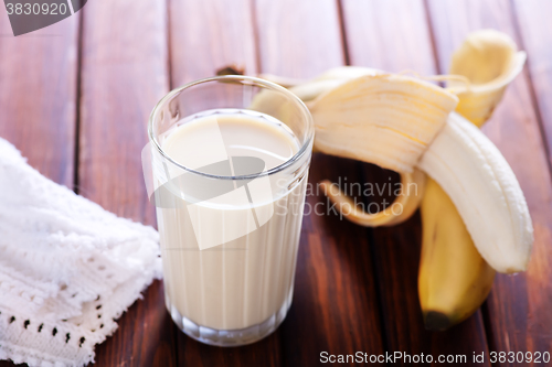 Image of milk with banana