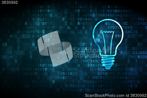 Image of Business concept: Light Bulb on digital background