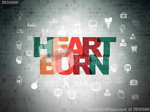 Image of Health concept: Heartburn on Digital Paper background