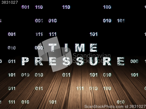 Image of Timeline concept: Time Pressure in grunge dark room