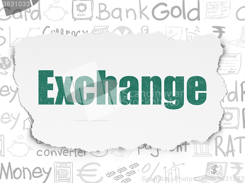 Image of Banking concept: Exchange on Torn Paper background