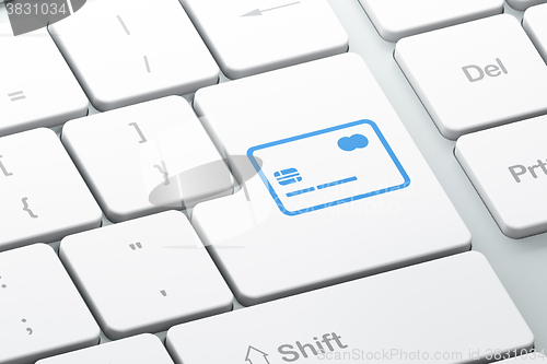 Image of Banking concept: Credit Card on computer keyboard background