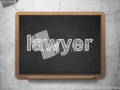 Image of Law concept: Lawyer on chalkboard background