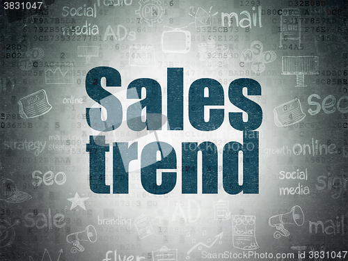 Image of Advertising concept: Sales Trend on Digital Paper background