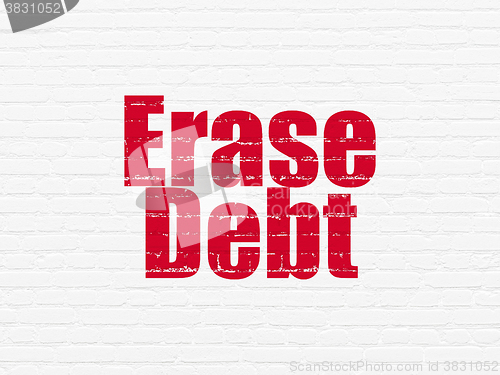 Image of Business concept: Erase Debt on wall background
