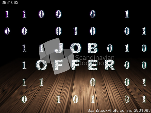 Image of Business concept: Job Offer in grunge dark room