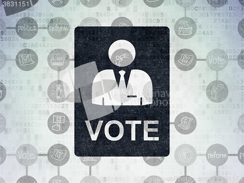 Image of Political concept: Ballot on Digital Paper background