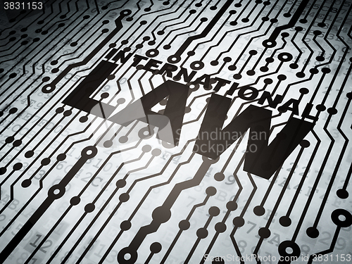 Image of Political concept: circuit board with International Law