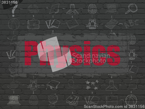 Image of Studying concept: Physics on wall background
