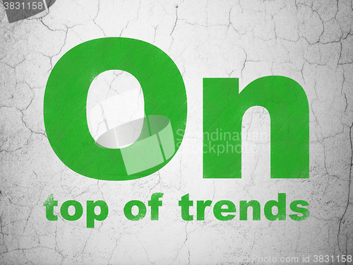 Image of Finance concept: On Top of trends on wall background