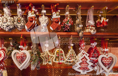 Image of Detail of a Christmas Market Stand 