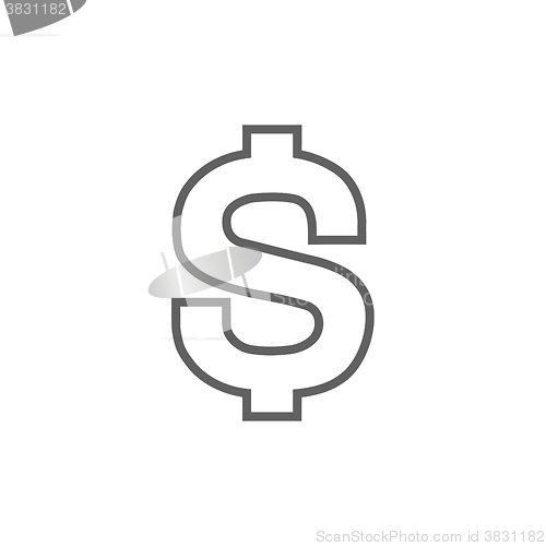 Image of Dollar symbol line icon.