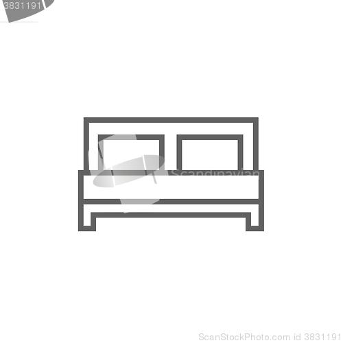 Image of Double bed line icon.