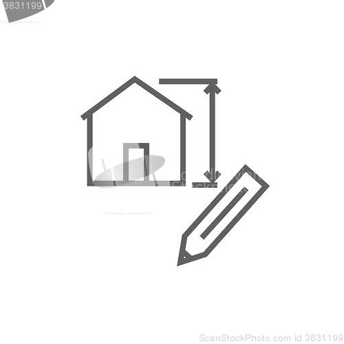 Image of House design line icon.