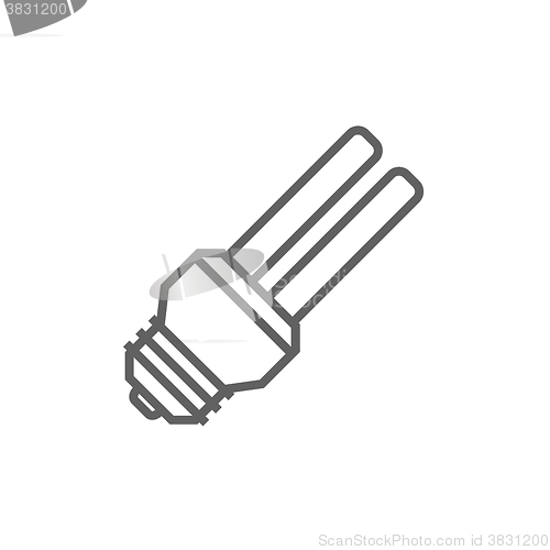 Image of Energy saving light bulb line icon.