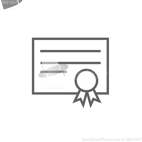 Image of Certificate line icon.