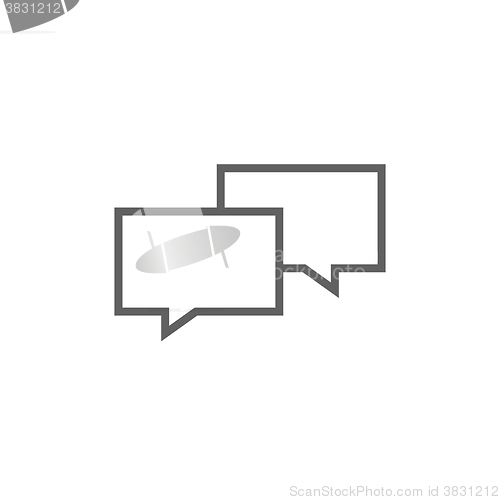 Image of Speech squares line icon.