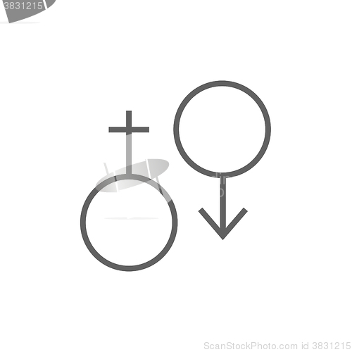 Image of Male and female symbol line icon.