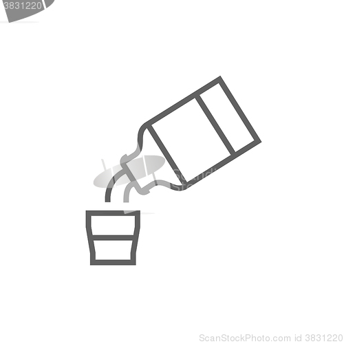 Image of Medicine and measuring cup line icon.