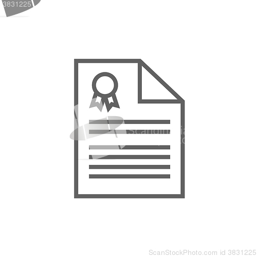 Image of Real estate contract line icon.